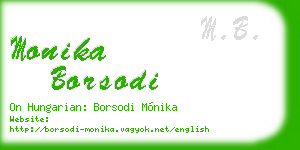 monika borsodi business card
